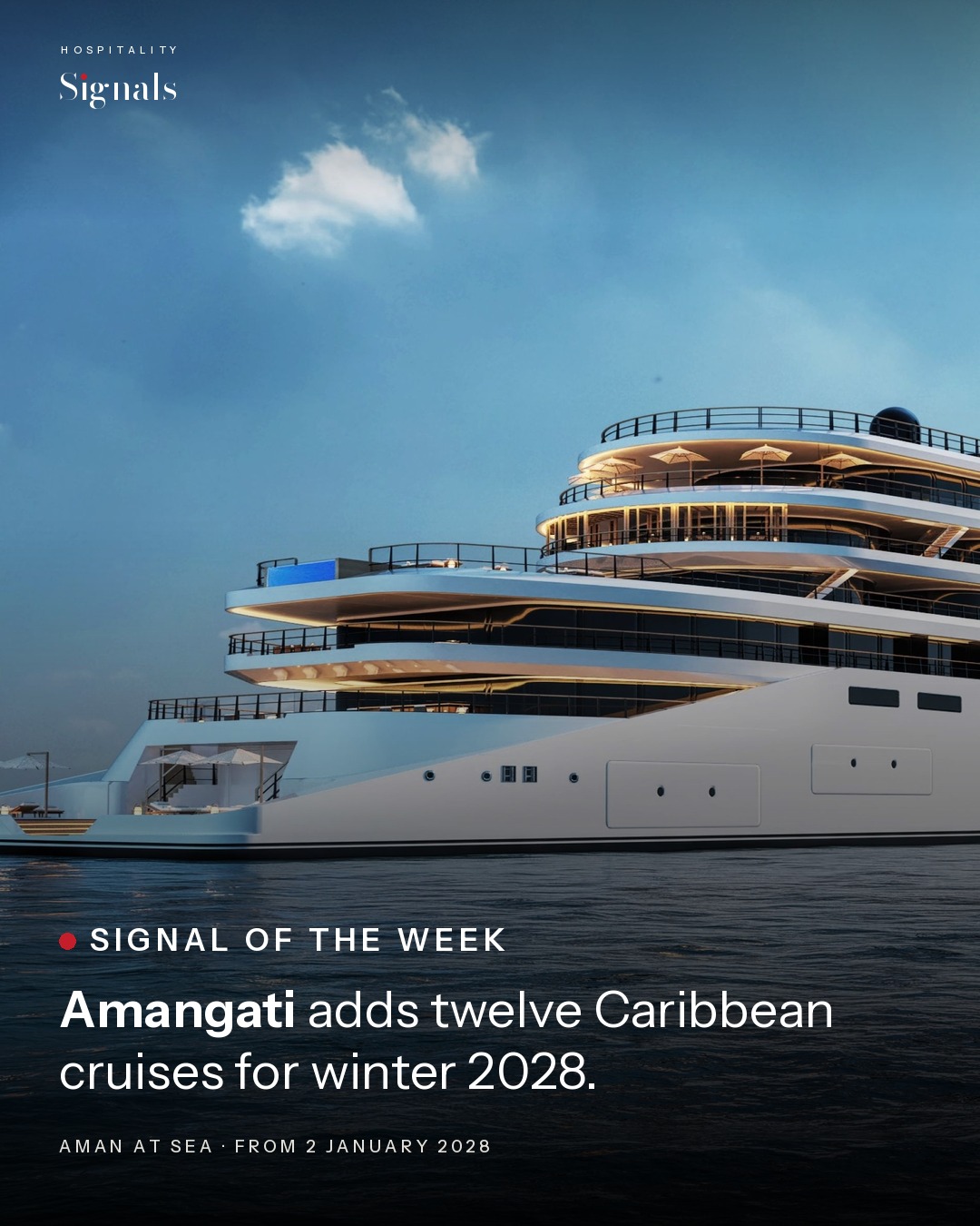 Aman's yacht Amangati adds twelve Caribbean cruises for 2028