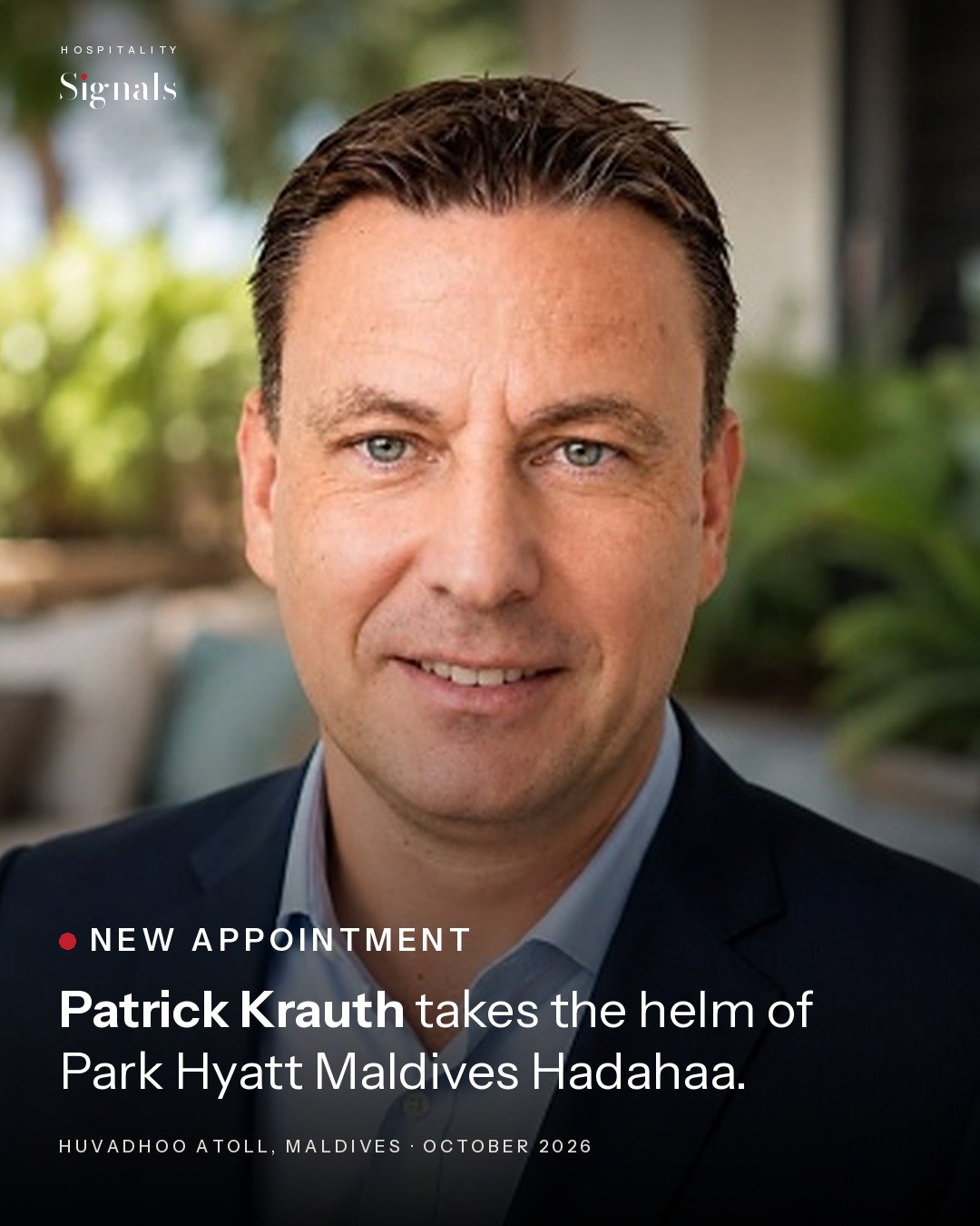 Patrick Krauth takes the helm of Park Hyatt Maldives Hadahaa